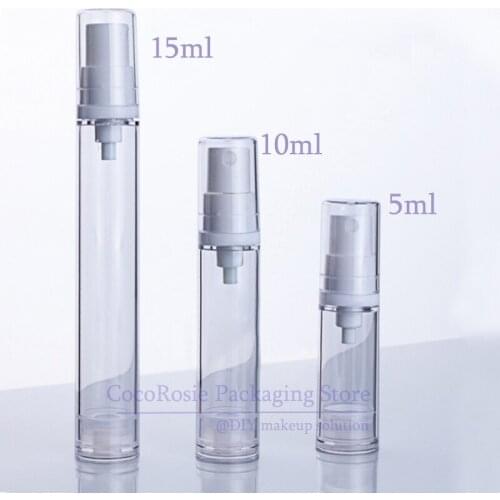 50PCS 15ML 10ML 5ML Airless Pump Bottle Spray bottle Emtpy Perfume bottle Refillable bottle