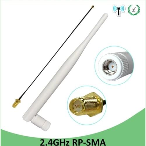 2.4GHz WiFi Antenna 5dBi Aerial RP-SMA Male Connector 2.4 ghz antena wi-fi Router +21cm PCI U.FL IPX IOT SMA Male Pigtail Cable