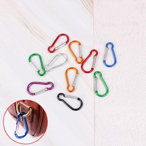 HOT 5pcs/lot Camping Keyring Snap Hook Outdoor Travel Kit Aluminum Carabiner D-Ring Key Chain Clip Random Color