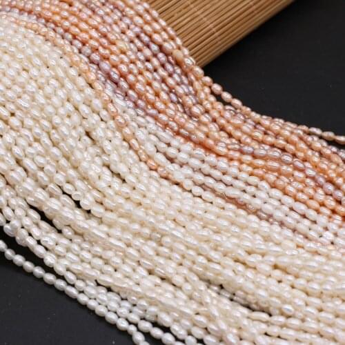 4-5mm Fine Natural Freshwater Pearl Beads Rice Shape Small Loose Bead for Jewelry Making Necklace Bracelet Accessories
