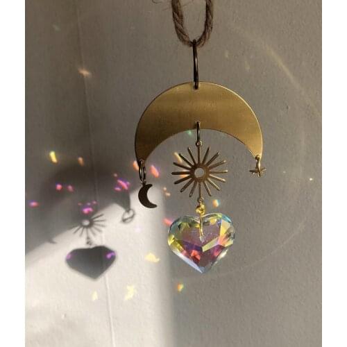 Crystal sun catcher window hanging decor heart gift for friend party decor sun catcher festival gift