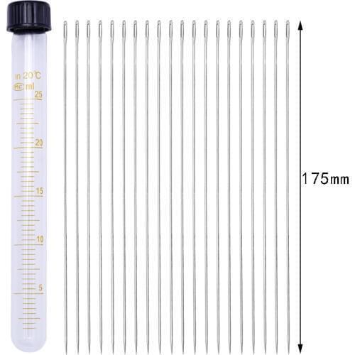 20Pcs 175/150mm Big Size Large Long Steel Needle Big Holes Sewing Needle Home Hand Sewing Tools With Needle Bottle