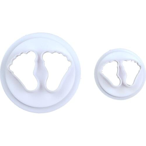 2Pcs Baby Feet Birthday Cake Chocolates Bread Muffin Baking Molds Kitchen Cooking Bakeware Maker DIY Cookie Decorating Tools