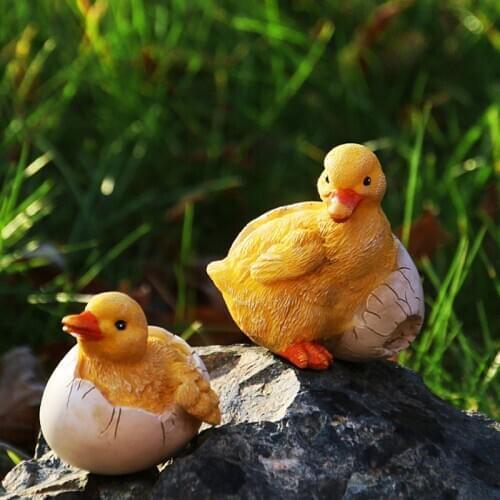 Creative cute duck resin ornaments mini fairy tale garden decoration micro landscape indoor balcony figurines desktop crafts