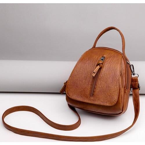 Fashion Soft PU Leather Solid Color Shoulder Messenger Bags For Women Casual Ladies Small Crossbody Handbags Zipper Coin Purse
