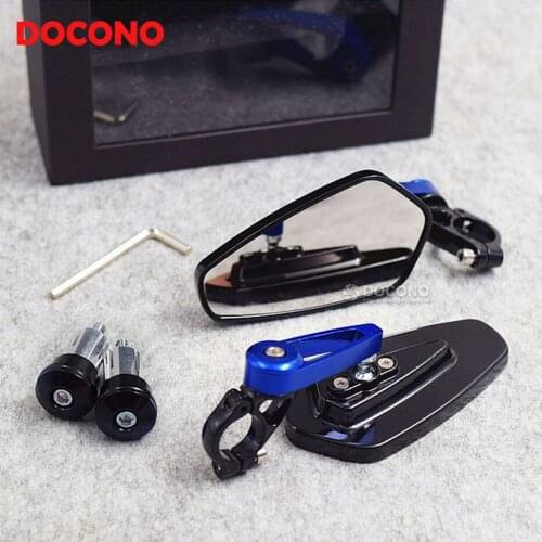 Motorcycle 7/8" 22mm handlebar end side rearview mirror For yamaha fz8 nmax wr 250 kawasaki z250 z800 er4n