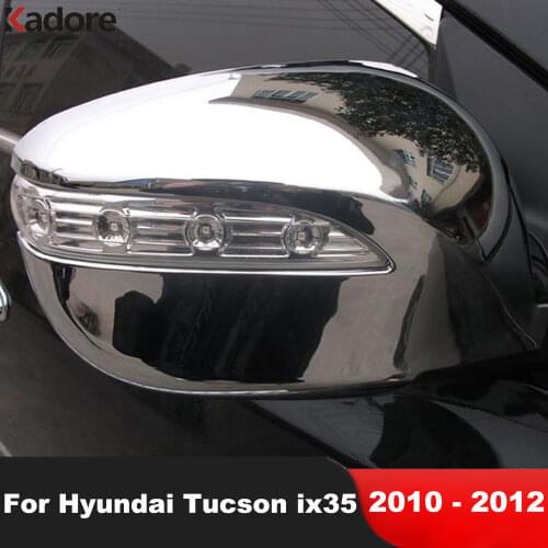For Hyundai Tucson ix35 2010 2011 2012 ABS Chrome Rearview Mirror Cover Trim Door Mirrors Frame Car Styling Accessories 2pcs/set