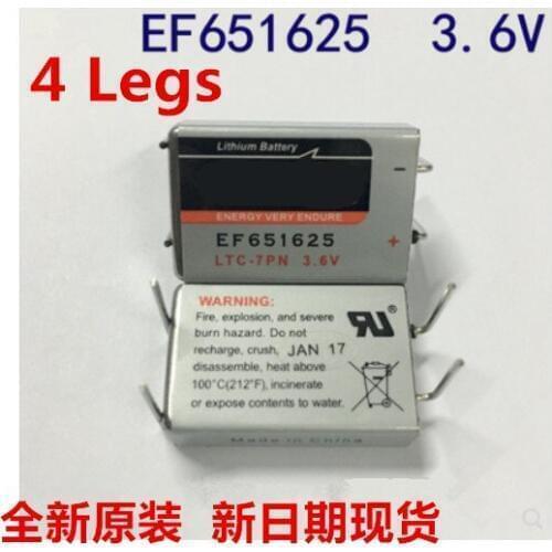 NEW DATE) 10PCS NEW EF651625 651625 battery 3.6V Lithium and square lithium battery batterise feet leg dip4