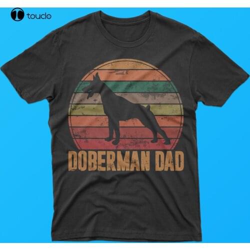 New Retro Doberman Dad Gift Dog Owner Pet Pinschers Dobie Father T-Shirt Tee Shirt S-5Xl