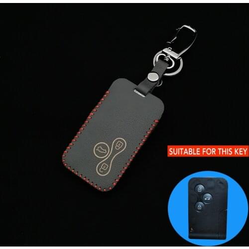 New Styles Leather Key Case For Renault Clio Logan Megane 2 3 Koleos Scenery Card Remote Control Cover Accessories Protect Shell