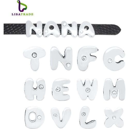 8mm letter slide charms "A-Z Can Choose Each Letters" (20 pieces/lot) Fit DIY Wristband & bracelets for womenLSSL05-A-Z*20