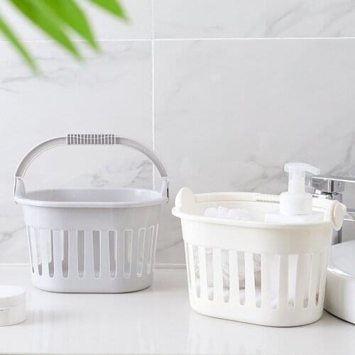 Simple Portable Hollow Reusable Plastic Bathroom Storage Organizer Basket Home for Food Snacks Toys Toiletries UD88