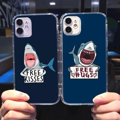 Ocean Whale Sharks fish Phone Case Transparent for iPhone 6 7 8 11 12 s mini pro X XS XR MAX Plus cover funda shell
