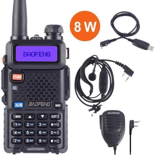 Baofeng UV 5R 8W True High Powerful Two Way Radio Walkie Talkie CB Ham Portable Radio 10km Long Range UV-5R 8 Watts Hunting