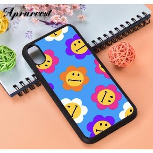 Aprarvest Blue Maybe Flower Silicone Rubber Phone Case Cover For iPhone 6 6S 7 8 PLUS X XS XR 11 12 MINI PRO MAX