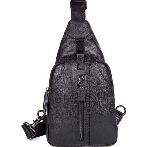 Nesitu High Quality Vintage Coffee Black Real Skin Genuine Leather Women Men Chest Bag for mini ipad Messenger Bags Male M4007