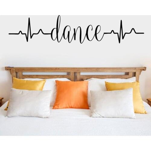 Dance Words Heartbeat Wall Sticker Vinyl Home Decor for Girls Room Bedroom Dance Studio Decoration Decals Removable Mural 4847