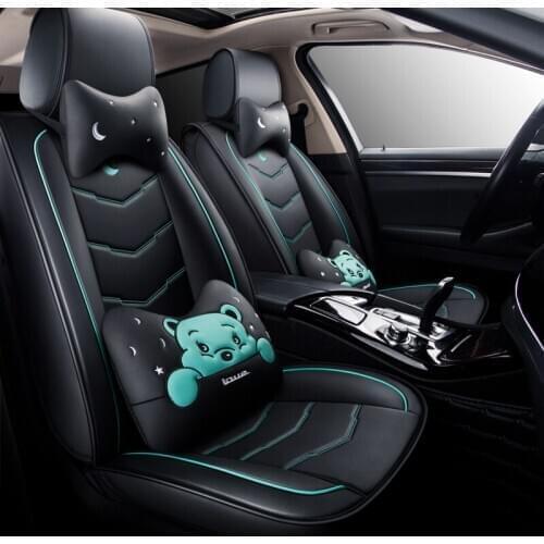 Kalaisike leather universal auto seat covers for Ssangyong all models Rexton Actyon Kyron Tivolan korando auto styling accessori