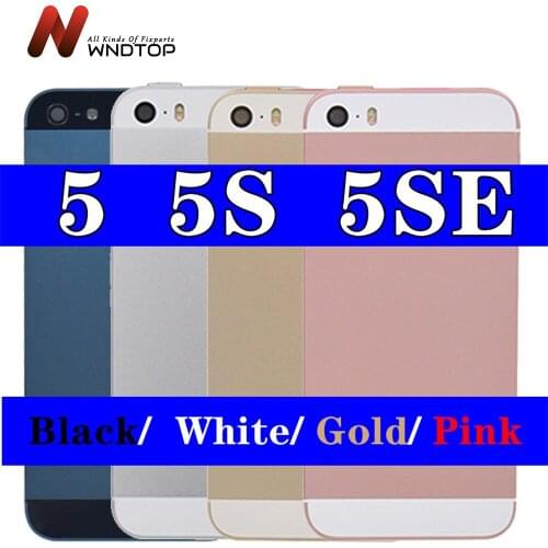 For Apple iPhone 5 5G/5S/SE Back Battery Cover Rear Door Housing Case Middle Chassis Replacement For iPhone 5S/5SE Back Housing