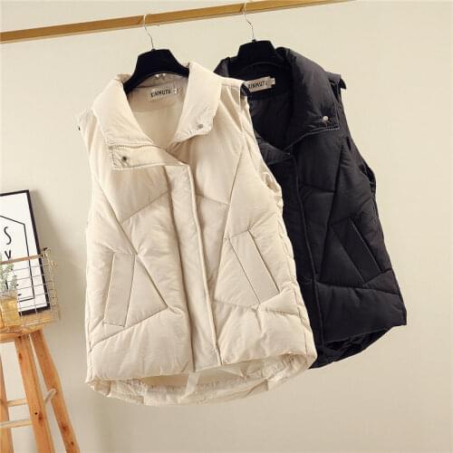 Woman Jacket Vest Autumn Winter Large Size down Cotton Womens Short Coat Chaleco Mujer