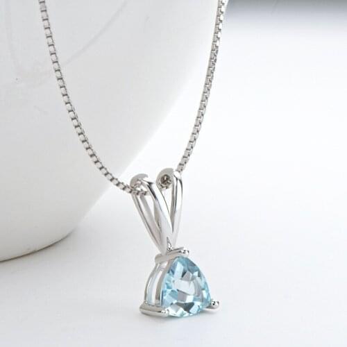 Women Pendant S925 Sterling Silver 7*7mm Natural Topaz stone Pendant Jewelry Wholesale Ladies Amethyst Necklace Pendant