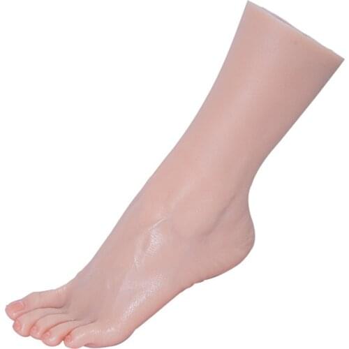 ZISHINE Simulation Foot Model Visible blood vessels Beautiful toes Reallife Leg Display Nail Art Manicure Props Silicone TG3909