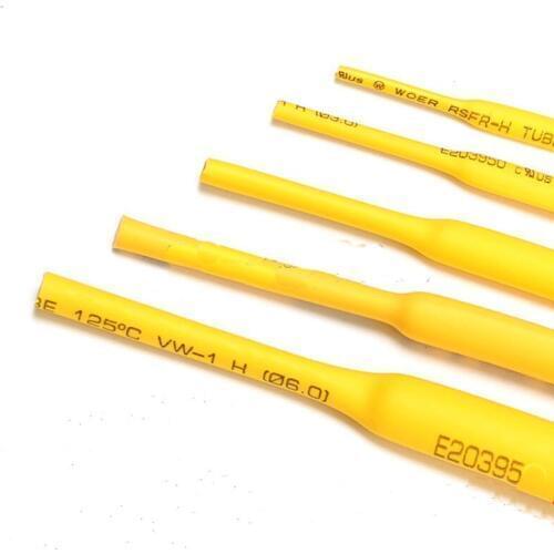 10M Rohs Yellow heat insulation 2:1 cable sleeve 8mm/10MM heat shrink sleeve Wire yellow heat shrink tubing tube