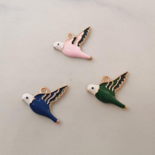 10pcs 18x19mm enamel bird charm swallow charms for jewelry making and crafting charm fashion earring pendant
