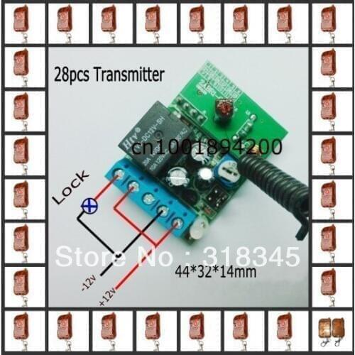 DC12V Time Delay Wireless Control Switch for Electric Control Lock Door Access System Momentary 3-12S adjust+28pcs Transmitter