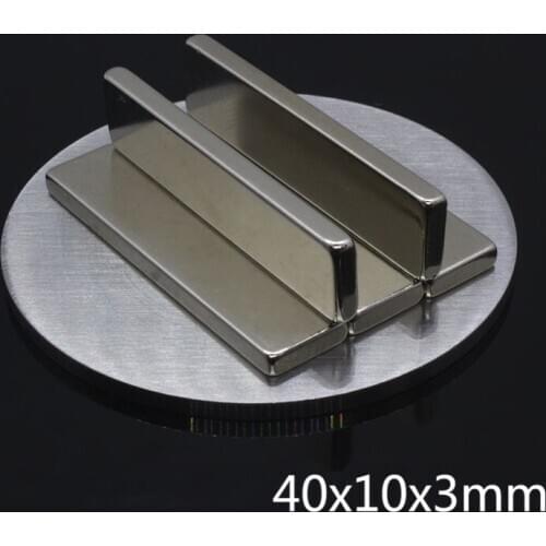2pcs Big Super Strong Block permanent Magnets Rare Earth Neodymium Magnet 40 x 10 x 3 mm Bulk M35 powerful magnetic magnets