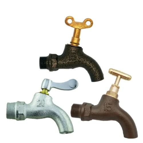 4', 6' Quick Open / Slow Open Thick Cast Iron Explosion-proof Brass Core Faucet Old-fashioned Outdoor Anti-freeze Tap With Key