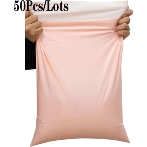 50Pcs / Pack PE Plastic Shipping Bags, Pink Color Waterproof Envelope, Storage Bags, Self Adhesive Thick Pouch, Shipping Bag