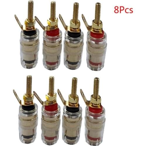 8pcs/set 42mm Copper Speaker Terminal Binding Post Amplifier for 4mm Banana Plug