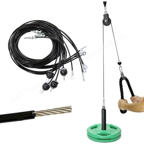Fitness Equipment Accessories Wire Rope Home DIY Pull Down Pully Cable Machine Parts PU Coated Wire Rope Full Specification