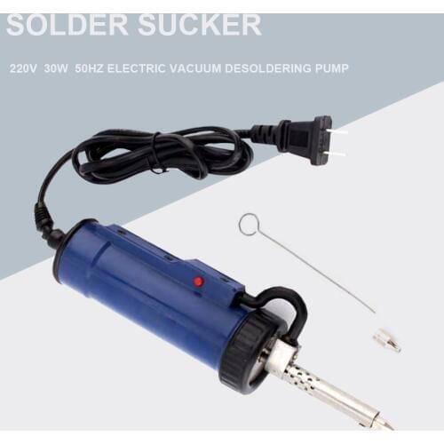 Solder Sucker 30W 220V 50Hz Electric Vacuum Desoldering Pump Iron Gun Soldering Repair Tool with Nozzle and Drill Rod