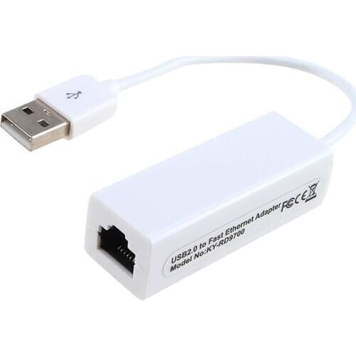 Ethernet Adapter Network Card USB 2.0 to RJ45 Lan Wired Network Card for Windows 7/8/10/XP Optical Fiber Cables - Male-male