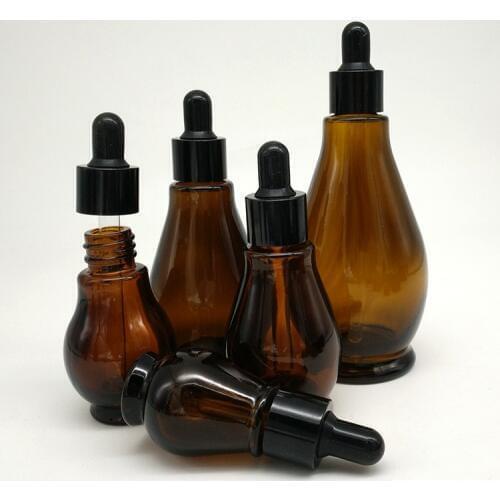 10/20/30/50/100ml Amber Glass 30ml Dropper Bottle 100ml Essential Oil Perfume Pipette Bottles Refillable Empty Container