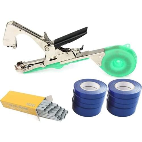 Plant Vine Tying Machine Tapener Tool, Gardening Tapetool Tapener Gun with 10 Rolls of Tape and 1 Box of Staples ，Winding Tool
