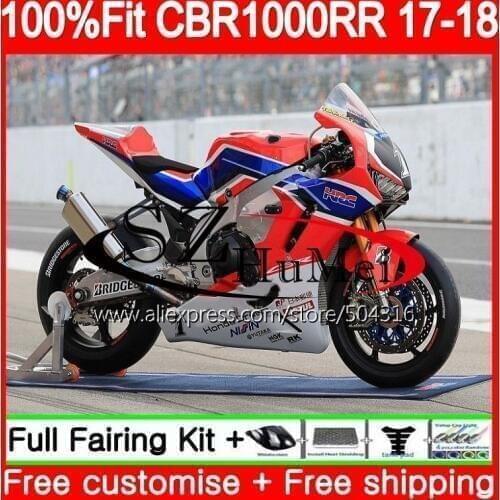 Injection Kit+Tank For HONDA CBR 1000 RR CBR1000RR 17 18 107SH.4 Red white CBR 1000RR CBR-1000RR CBR1000 RR 2017 2018 Fairing