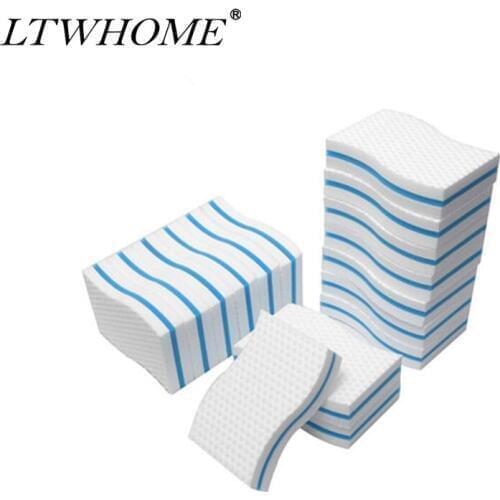 LTWHOME High Density Jumbo Size Magic Eraser Melamine Wave Cleaning Sponge for Car,Kitchen,Bathroom