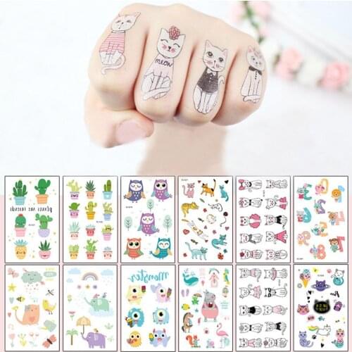 Cartoon Stickers Multi-style Kids Cat Dog Waterproof Cute Body Art Temporary Fake Tattoo Stickers Leg Arm Foot Tatoo Sticker