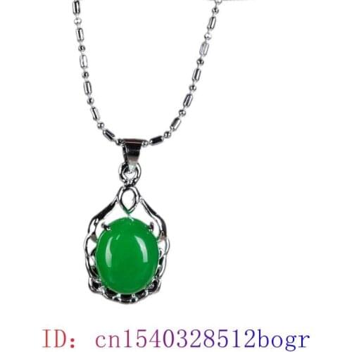 Jade Pendant 925 Silver Chinese Women Charm Natural Chalcedony Gifts Amulet Hetian Jewelry Necklace Fashion