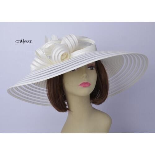 2019 NEW DESIGN,X LARGE brim Kentucky Derby Hats Church wedding Womens hat feather fascinator hatinator for races party