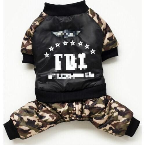 Dog clothes camouflage thickened cotton padded clothes autumn and winter VIP Teddy small and medium sized dogs puppy clothes