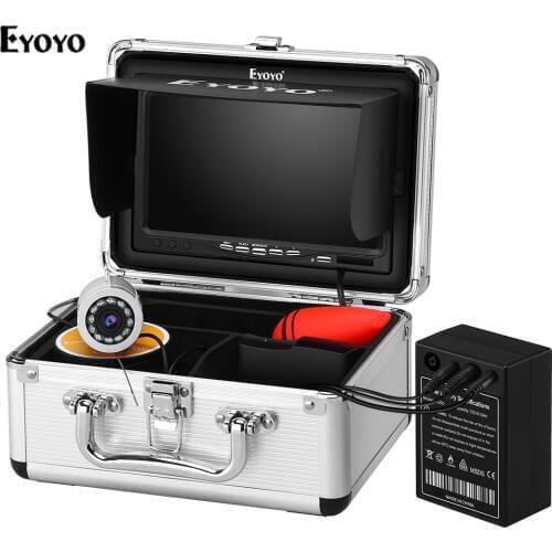 Eyoyo EF07H 7" Underwater Fishing Camera Fishing Camera Fish Finder Upgrated 720P Camera 12 IR Lights with 1024x600 IPS Monitor
