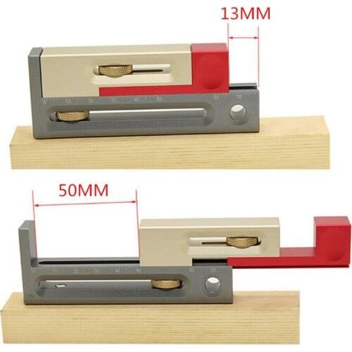 Saw Slot Regulator With Box Push Table Saw Slot Adjuster Movable Measuring Block Length Compensation Woodworking Tools