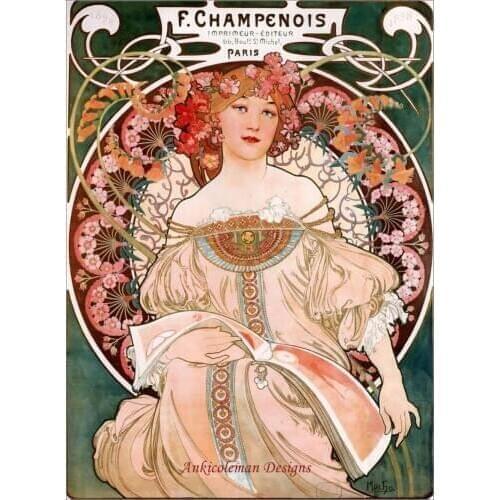 Needlework for embroidery DIY DMC High Quality - Counted Cross Stitch Kits 14 ct Oil painting - Mucha F Champenois