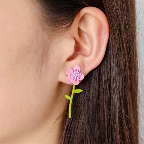 CHUNSHI EMO Personality Creativity Flower Branches Asymmetrical Natural Style Flower Shaped Earrings 2021 Trend Impct For Women