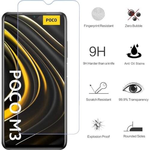 Tempered Glass on the POCO X3 NFC Glass For POCO M3 C3 M2 Pro Screen Protector Protective Film Camera lens Film