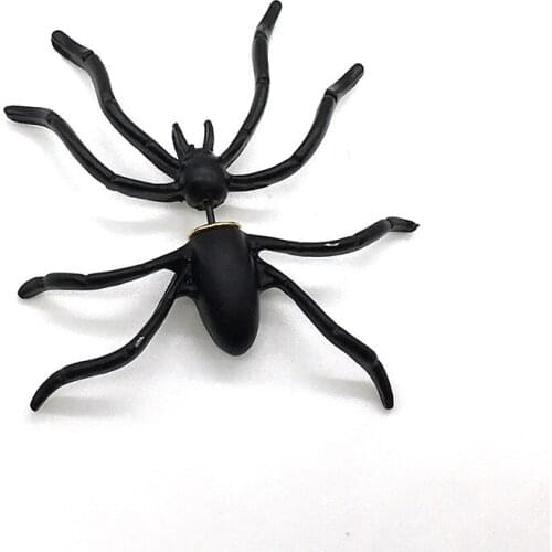 MISANANRYNE Halloween Spider Black Stud Earrings For Women Men Fashion 3D Animal Spoof Funny Halloween Gift New Arrival Earring